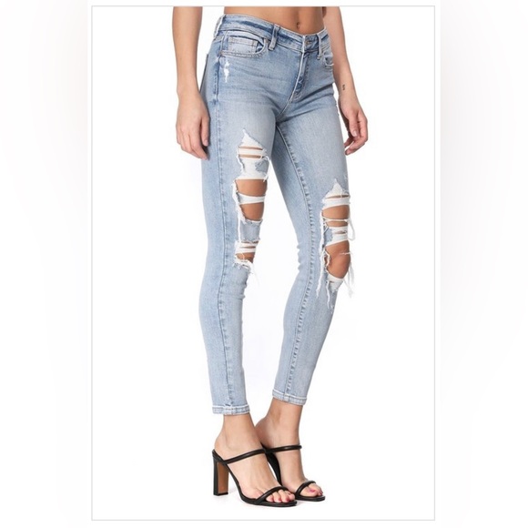 NWT eunina Jeans LA | Jude Mid Rise Skinny Ankle Stretch Jeans - Picture 3 of 7